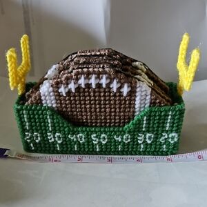 Handcrafted Football Coaster Set